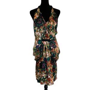 Chloe DAO Womens Silk Virbrant Color Halter‎ Dress Size 8 Evening Special Event